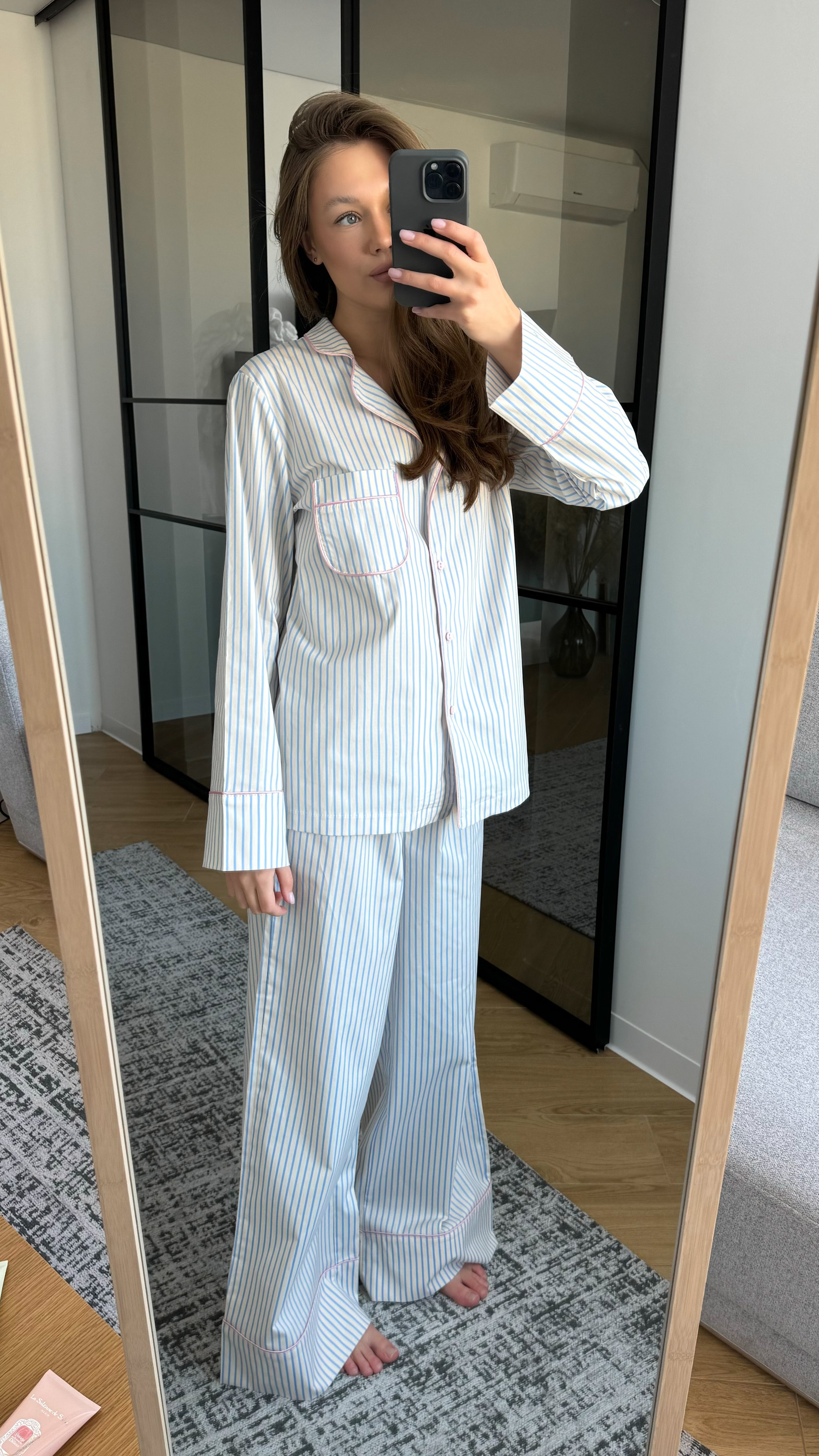 Striped pajama in White